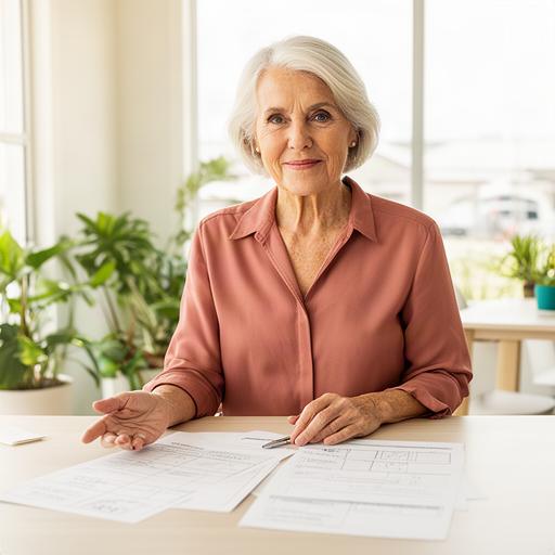 Senior female HR consultant reviewing workforce notes in a bright regional NSW office