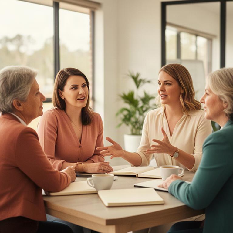 HR consultants speaking with a regional business owner in a bright Muswellbrook office